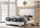 203500F Felicity Wood Full LED Panel Bed White High Gloss