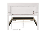 203500F Felicity Wood Full LED Panel Bed White High Gloss