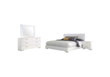 203500KE-S4L Felicity 4-piece Eastern King Bedroom Set White High Gloss