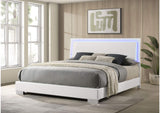 203500KE Felicity Wood Eastern King LED Panel Bed White High Gloss