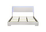 203500KE Felicity Wood Eastern King LED Panel Bed White High Gloss