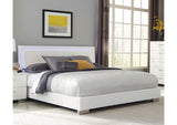 203500KW Felicity Wood California King LED Panel Bed White High Gloss