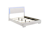 Felicity Wood Queen LED Panel Bed White High Gloss