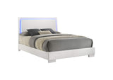 203500Q Felicity Wood Queen LED Panel Bed White High Gloss