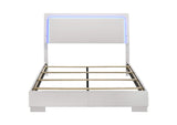 203500Q Felicity Wood Queen LED Panel Bed White High Gloss