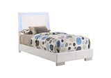 203500T Felicity Wood Twin LED Panel Bed White High Gloss