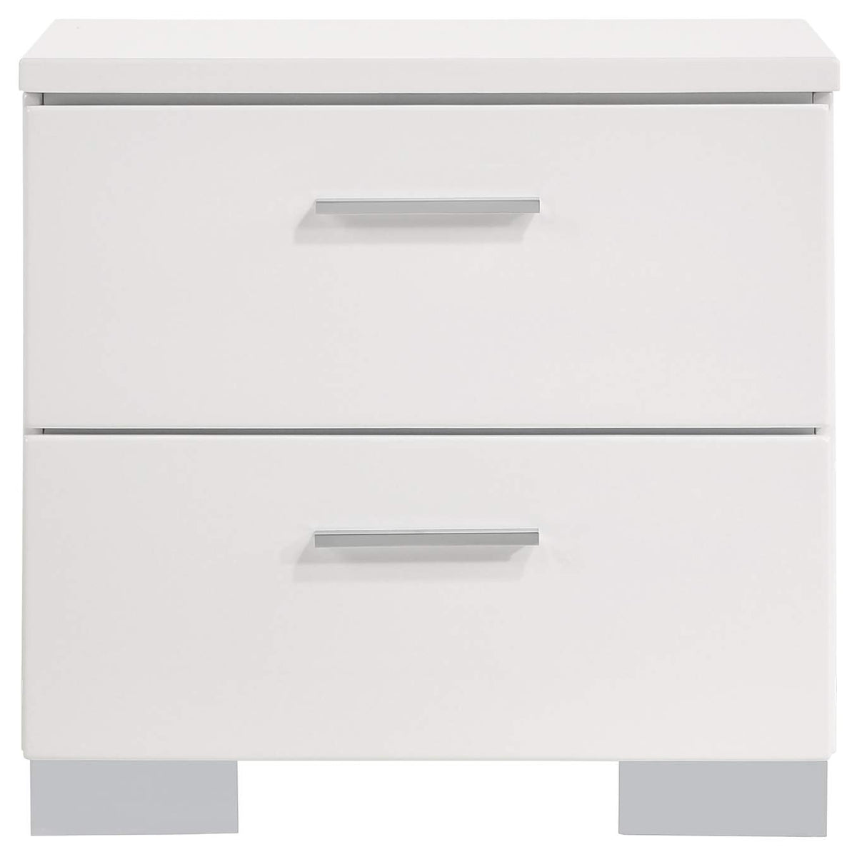 203502 Felicity 2-drawer Nightstand White High Gloss