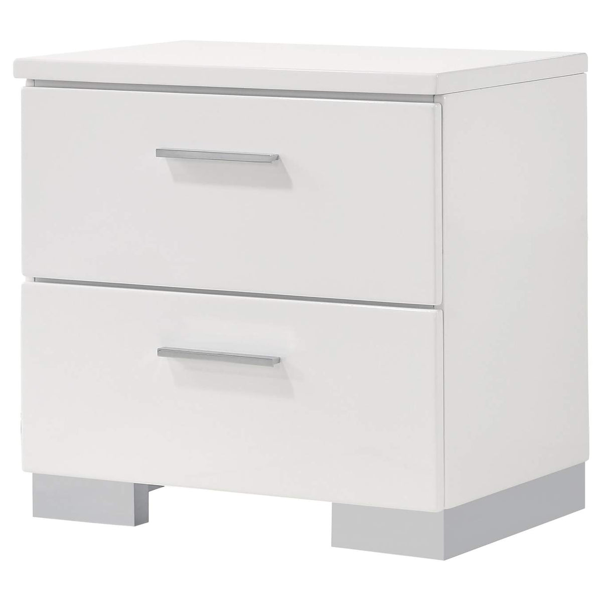 203502 Felicity 2-drawer Nightstand White High Gloss