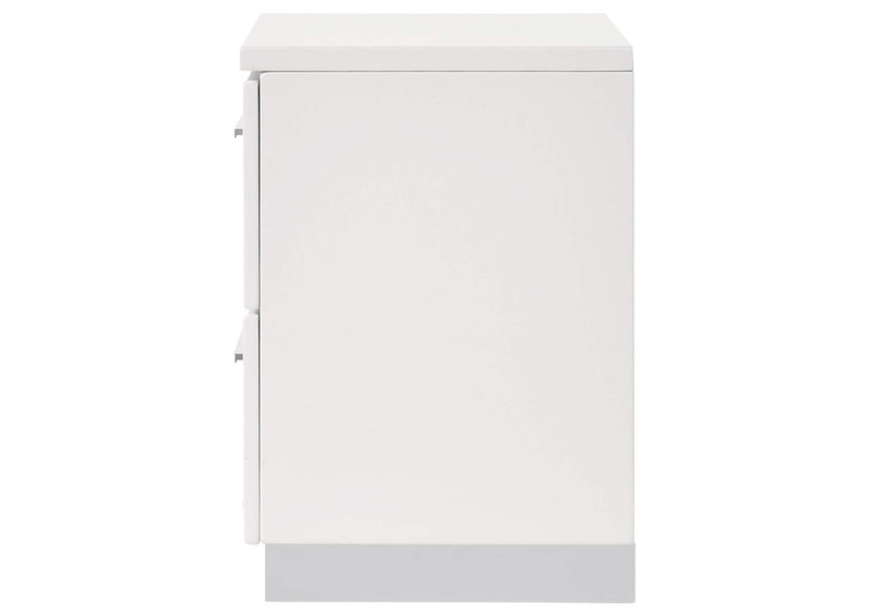 203502 Felicity 2-drawer Nightstand White High Gloss