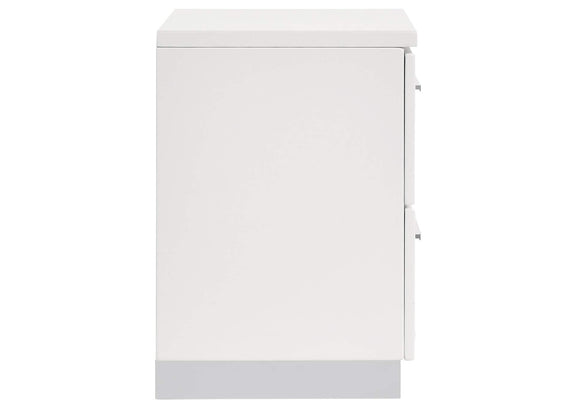 203502 Felicity 2-drawer Nightstand White High Gloss