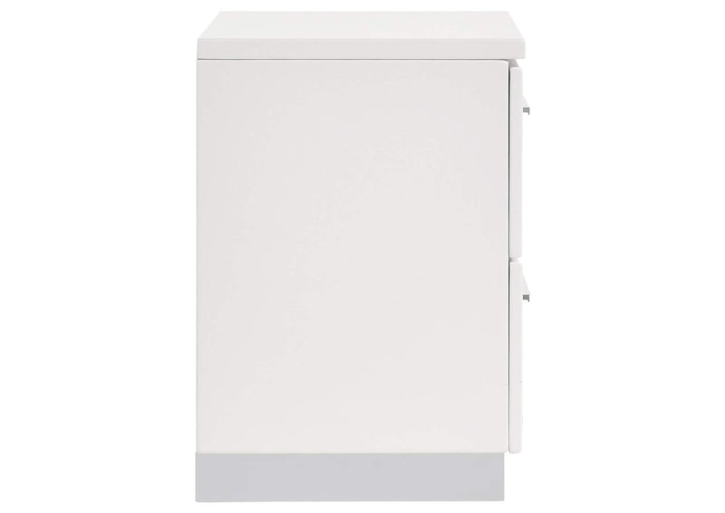203502 Felicity 2-drawer Nightstand White High Gloss