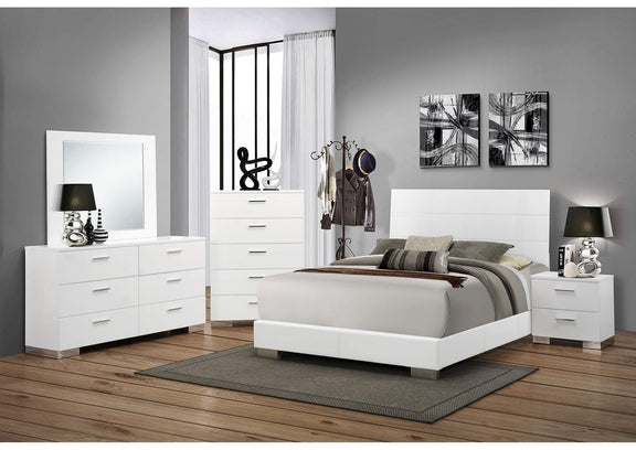 203502 Felicity 2-drawer Nightstand White High Gloss