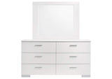 203503M Felicity 6-drawer Wood Dresser with Mirror White High Gloss