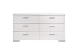 203503 Felicity 6-drawer Dresser White High Gloss