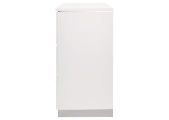 203503 Felicity 6-drawer Dresser White High Gloss