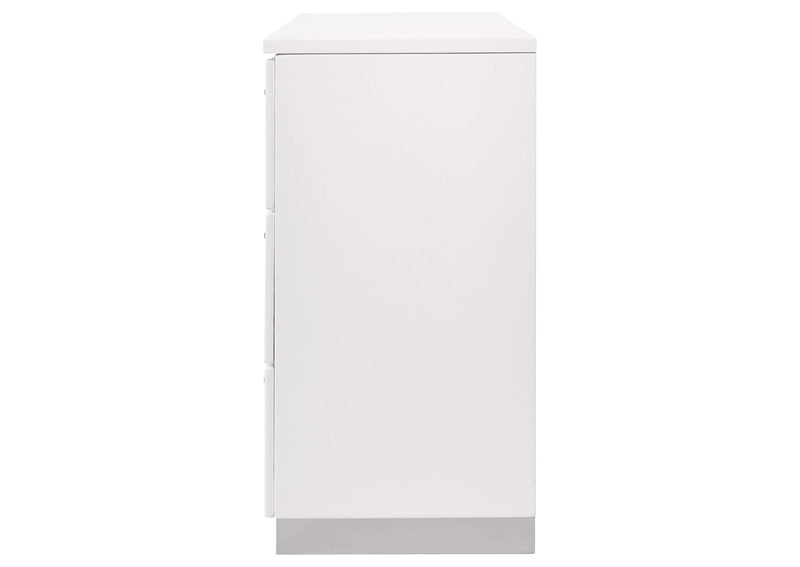203503 Felicity 6-drawer Dresser White High Gloss