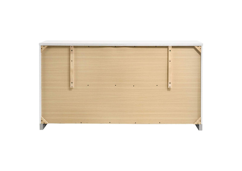 203503 Felicity 6-drawer Dresser White High Gloss