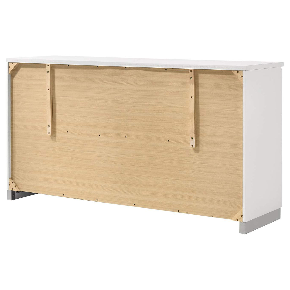 203503 Felicity 6-drawer Dresser White High Gloss