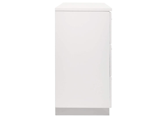 203503 Felicity 6-drawer Dresser White High Gloss