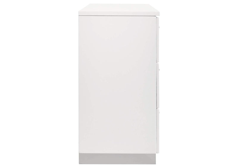 203503 Felicity 6-drawer Dresser White High Gloss