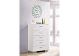 203505 Felicity 5-drawer Bedroom Chest White High Gloss