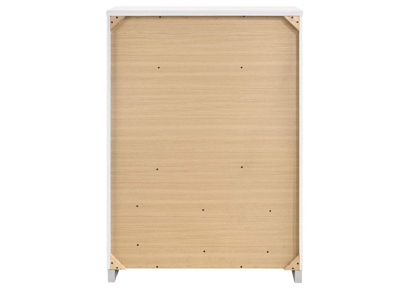 203505 Felicity 5-drawer Bedroom Chest White High Gloss