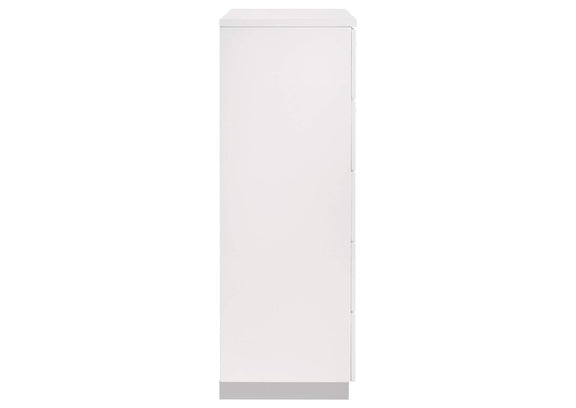 203505 Felicity 5-drawer Bedroom Chest White High Gloss