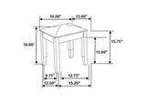 203507STL Felicity Upholstered Vanity Stool Metallic and Glossy White