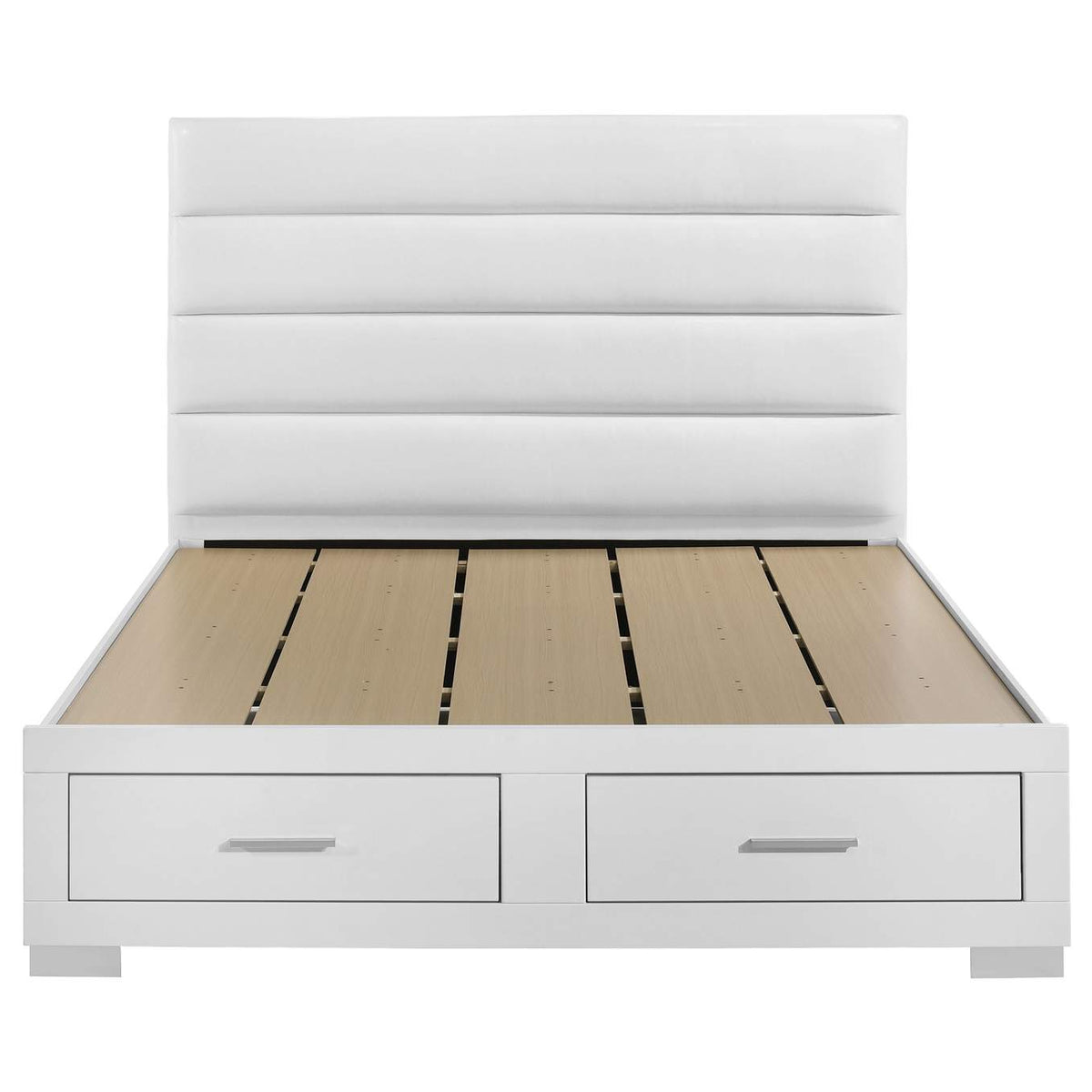 203510KE Felicity Eastern King Storage Bed White High Gloss
