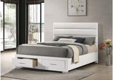 203510KW Felicity California King Storage Bed White High Gloss