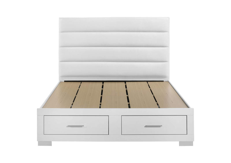 203510KW Felicity California King Storage Bed White High Gloss