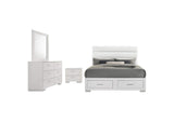 203510Q-S4 Felicity 4-piece Queen Platform Bedroom Set White