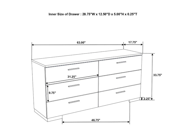 203510Q-S4 Felicity 4-piece Queen Platform Bedroom Set White