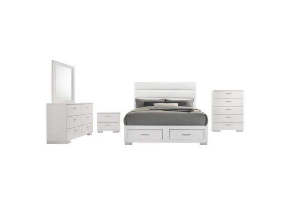 203510Q-S5 Felicity 5-piece Queen Platform Bedroom Set White