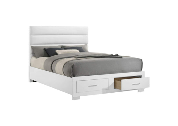 203510Q Felicity Queen Storage Bed White High Gloss