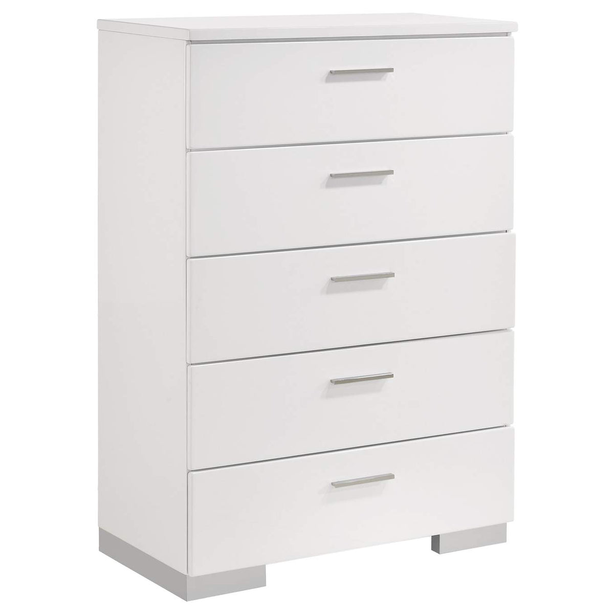 203511F-S5 Felicity 5-piece Full Bedroom Set White High Gloss