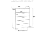 203511F-S5 Felicity 5-piece Full Bedroom Set White High Gloss