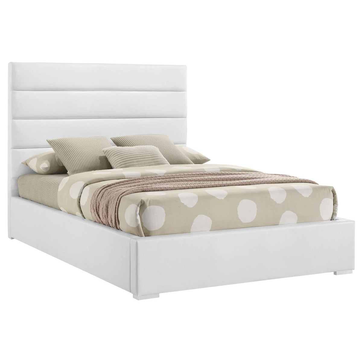 203511F Felicity 53-inch Upholstered Full Platform Bed White