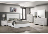 203511KE-S5 Felicity 5-piece Eastern King Bedroom Set White High Gloss