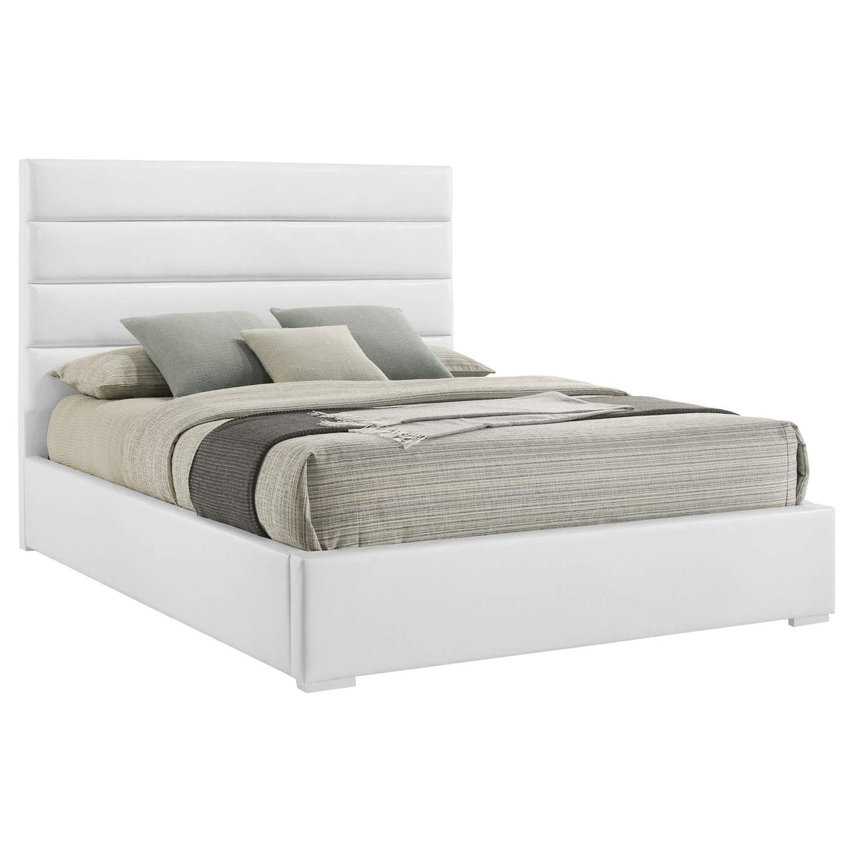 203511KE Felicity 53-inch Upholstered Eastern King Platform Bed White