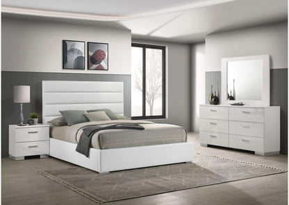 203511KW-S4 Felicity 4-piece California King Bedroom Set White High Gloss