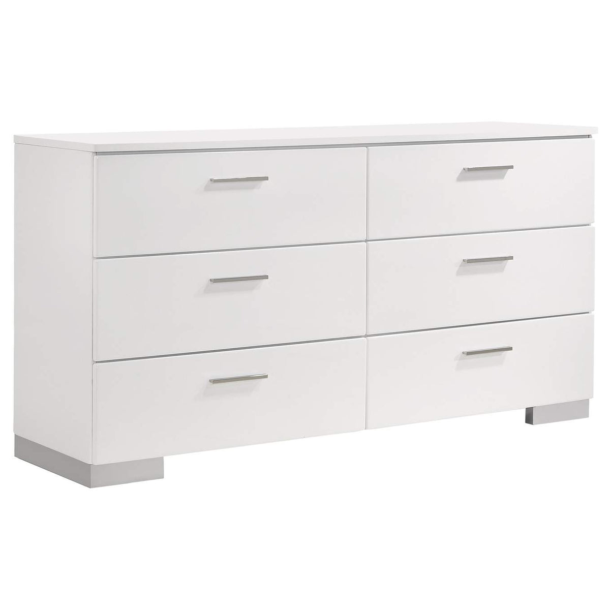 203511KW-S5 Felicity 5-piece California King Bedroom Set White High Gloss