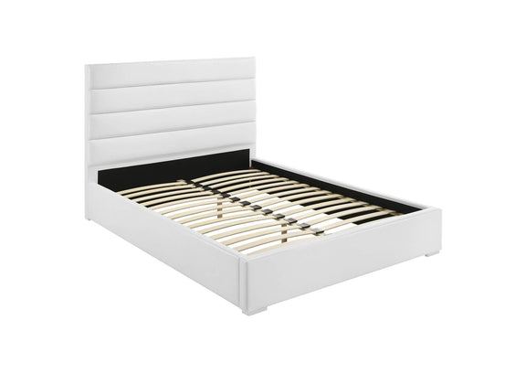 203511Q Felicity 53-inch Upholstered Queen Platform Bed White