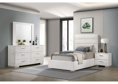203511T-S4 Felicity 4-piece Twin Bedroom Set White High Gloss