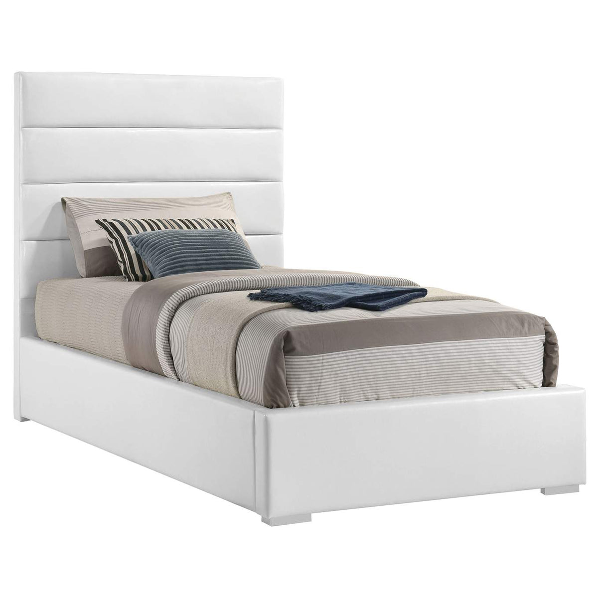 203511T Felicity 53-inch Upholstered Twin Platform Bed White