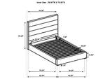 203511T Felicity 53-inch Upholstered Twin Platform Bed White