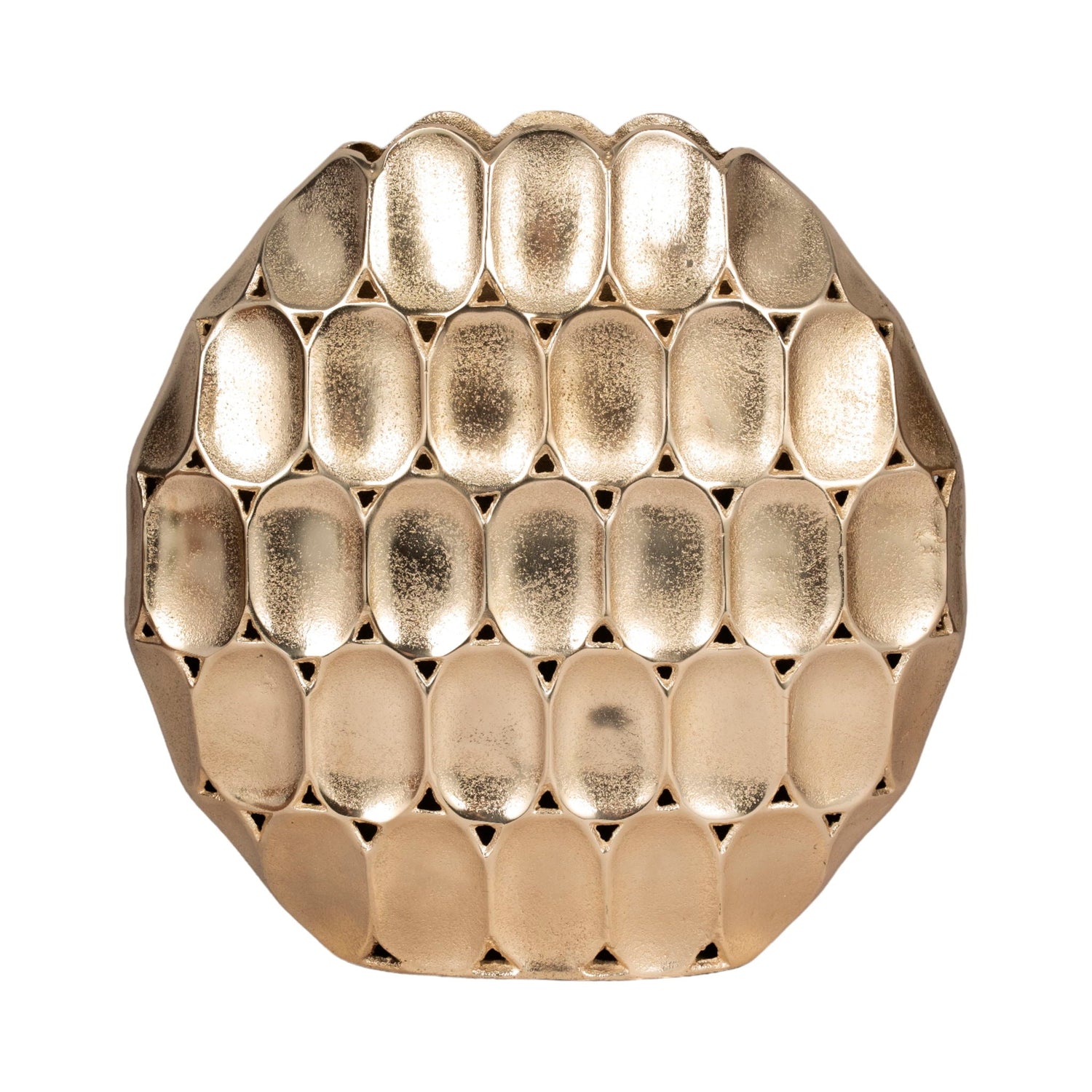 Metal 17" Oval Vase - Champagne