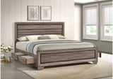 204190KE Kauffman Wood Eastern King Storage Panel Bed Washed Taupe