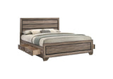 204190KW Kauffman Wood California King Storage Panel Bed Washed Taupe