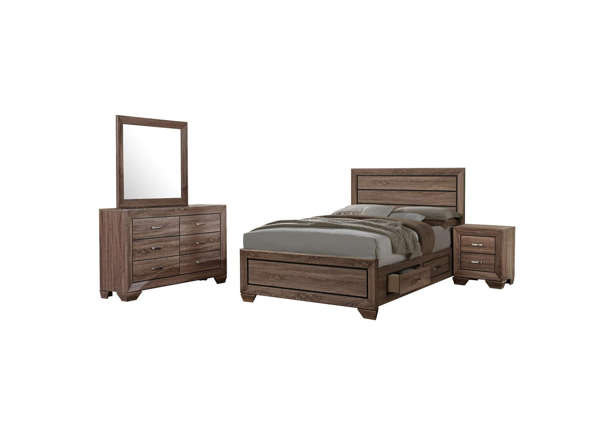 Kauffman 4-piece Queen Bedroom Set Washed Taupe
